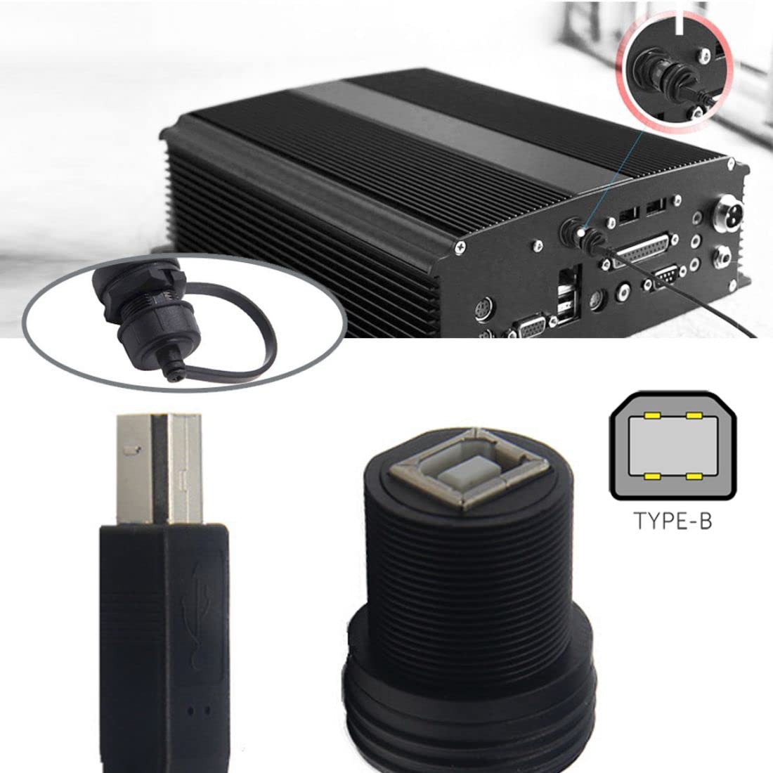 Chenyang Usb 2.0 Type B Printer Scanner Flush Mount Male To Female Extension Cable For Car Dashboard Panel Mount Waterproof Dust