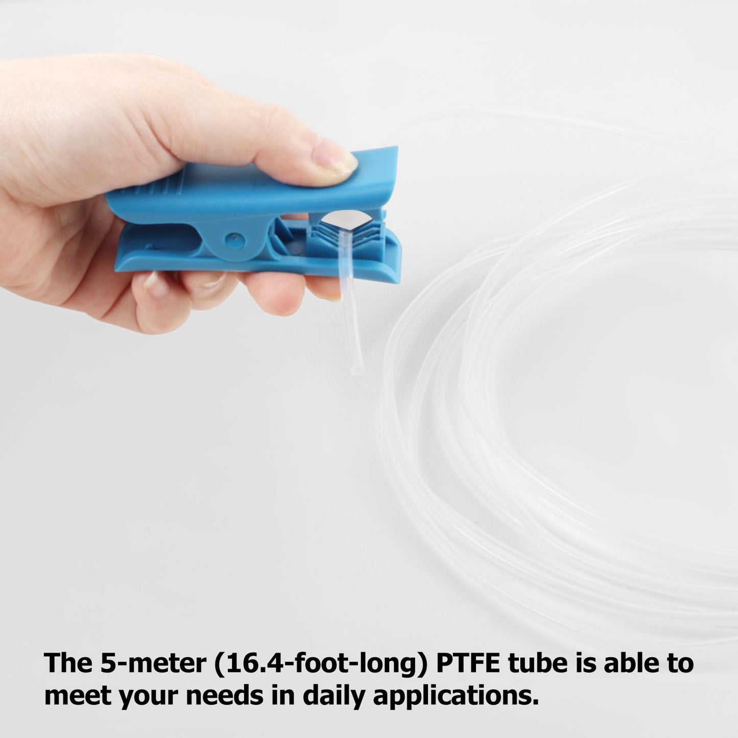 Ultra-Clear Tube for 1.75mm filament with Cutter for Bambu Lab A1/A1 mini AMS/P2S/P1S/X1C,2.5mm IDx4mm OD Length 5M Bowden Tube Ideal for PLA/PETG/ABS (Not for Soft Filaments like TPU) (Transparent)