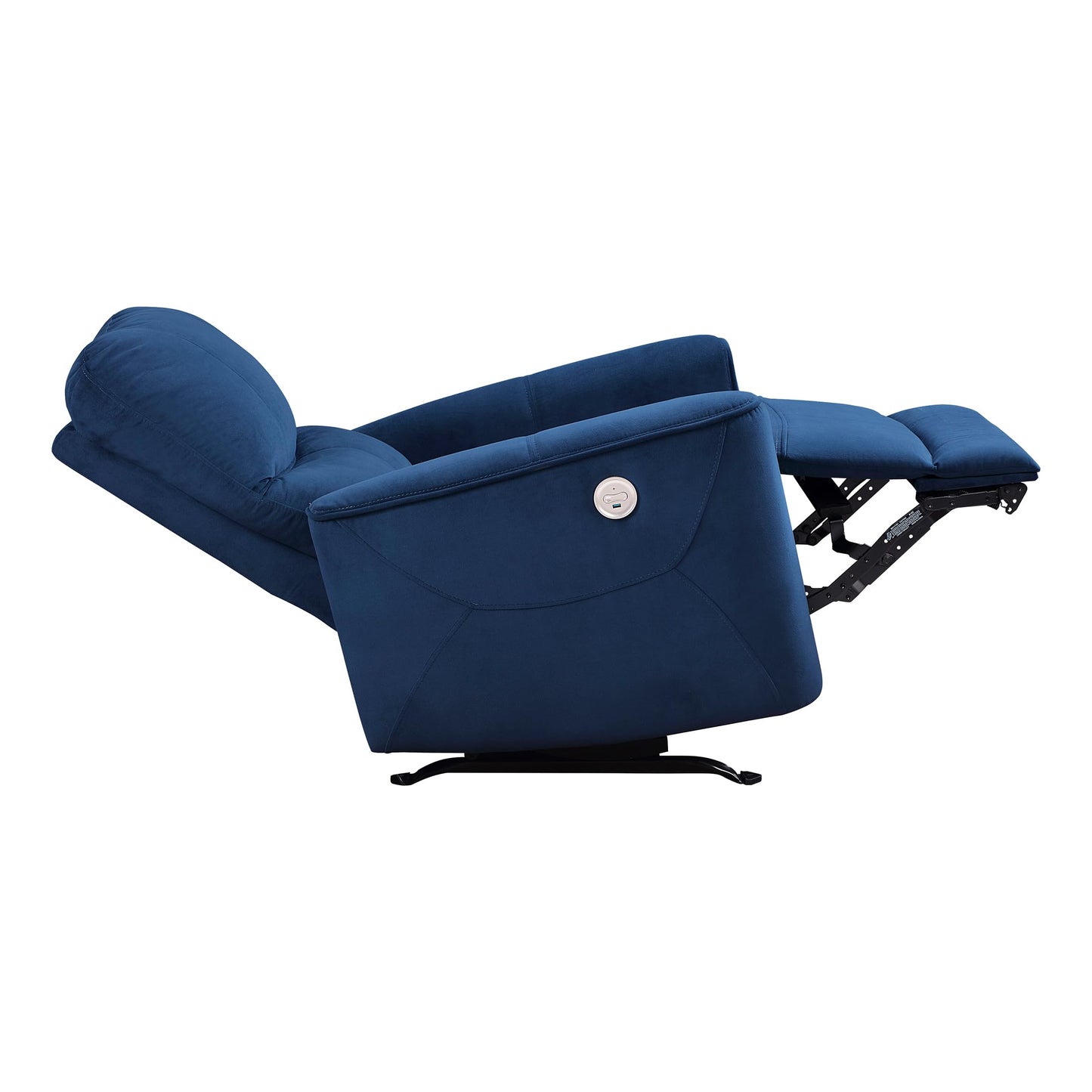 Lexicon Power Recliner Chair Living Room Velvet Reclining Sofa Chair, Home Theater Seating, Power Rocker Recliner Sofa Chair for Living Room/Office/Apartment, Navy