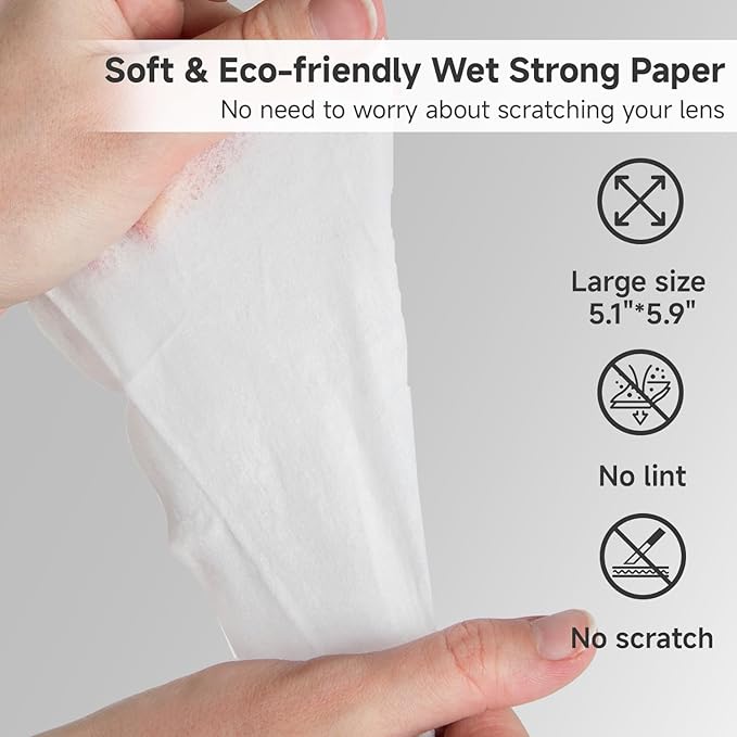 Lens Cleaning Wipes for Eyeglasses Lulumonster, [Pre-Moistened Individually Wrapped Wipes] [Non-Scratching & Non-Streaking] Cleaner Wipes for Glasses, Sunglass, Phone Screen Camera Lens, Goggles (150)