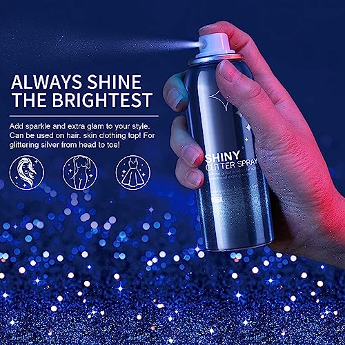 HANYWIL Body Glitter, Glitter Spray for Hair and Body, Spray, Hairspray Clothes, Long-Lasting Shimmer Suitable Stage, Fest...