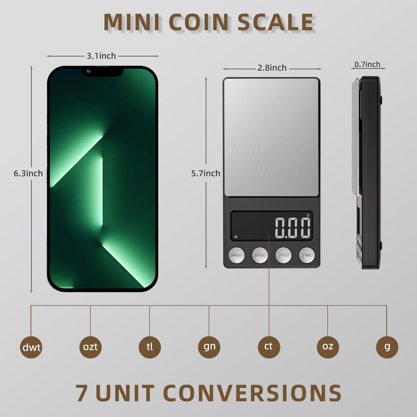 SKEAP Digital Coin Scale, Gram Scale 0.01g Accuracy for Coin Collectors, Bank Tellers and Home Use, Ideal Scale for Gold and Jewelry, 200g Capacity with Calibration Weight