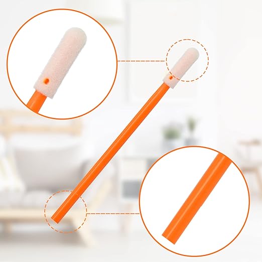 Wellgler's 200pcs Foam Swabs,for Makeup, Gun Cleaning or Pets Care,Multi-Role Cleaning Swabs(Orange)