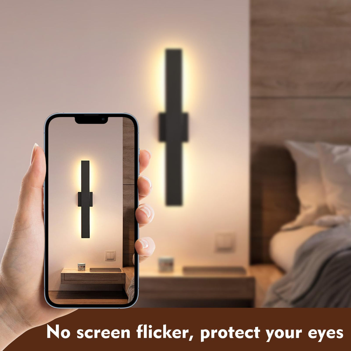 SIONLOM 23.6inch Long Outdoor Modern LED Wall Light,24W Waterproof IP65 Warm White Led Wall Mount Lighting Fixture Black Outdoor Wall Sconces Outside Lights for House Garage Front Door Patio 2Pack