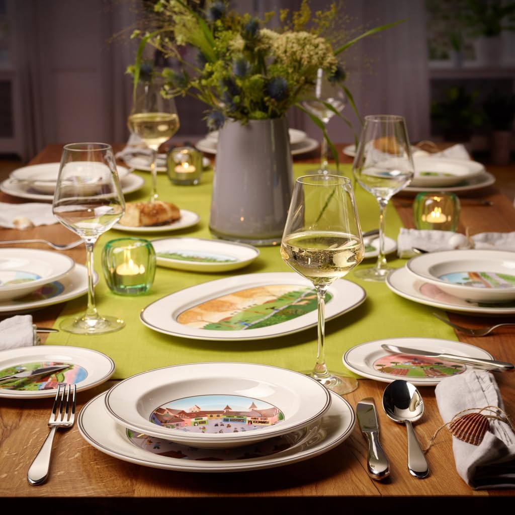 Villeroy & Boch Design Naif Dinner Plate #3-Country Yard, 10.5 in, Premium Porcelain, White/Colorful
