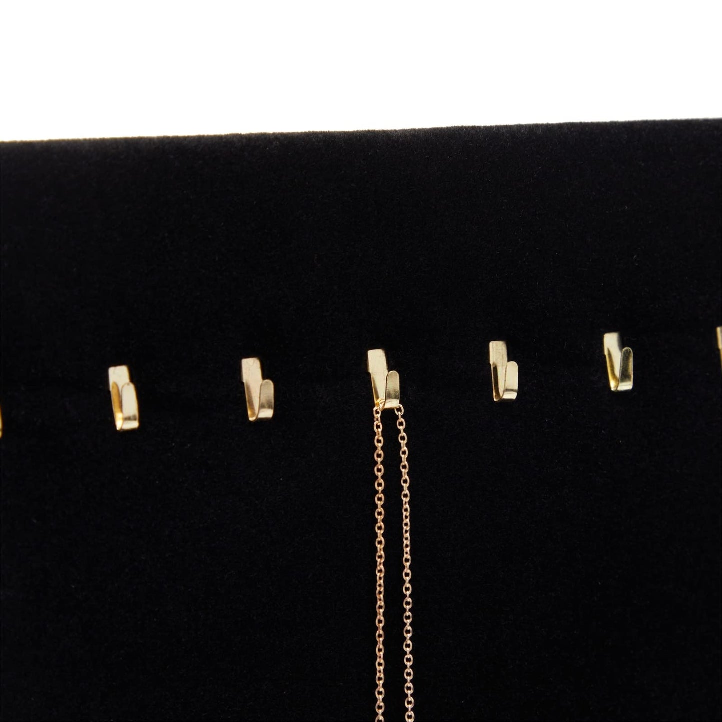 Genie Crafts 2 Pack Jewelry Display for Selling, Black Velvet Boutique Necklace Stands Boards with Hooks for Pop Up Shop (15 x 1
