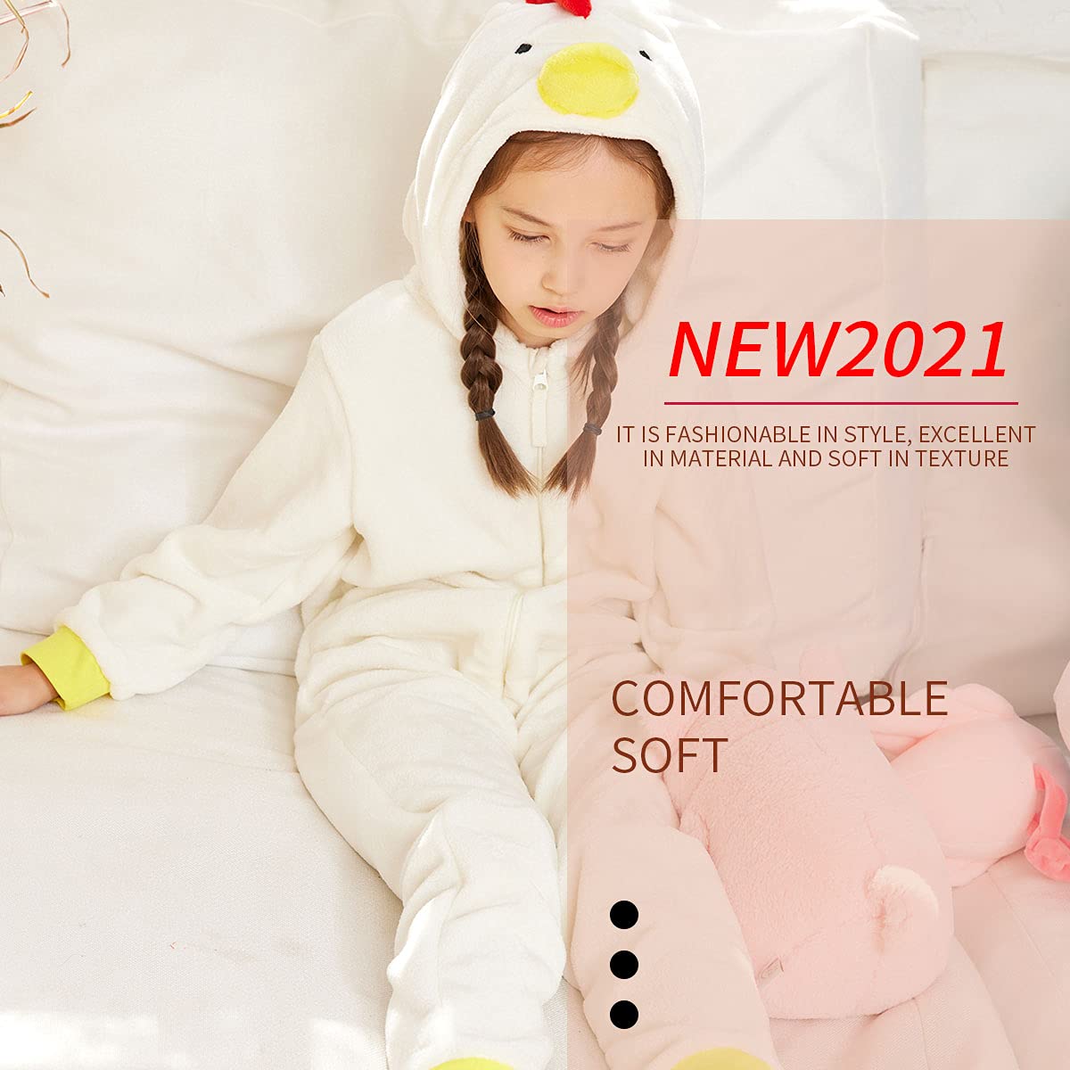 COSUSKET Chicken Pajamas Girls, Kids Onesie Halloween Costume