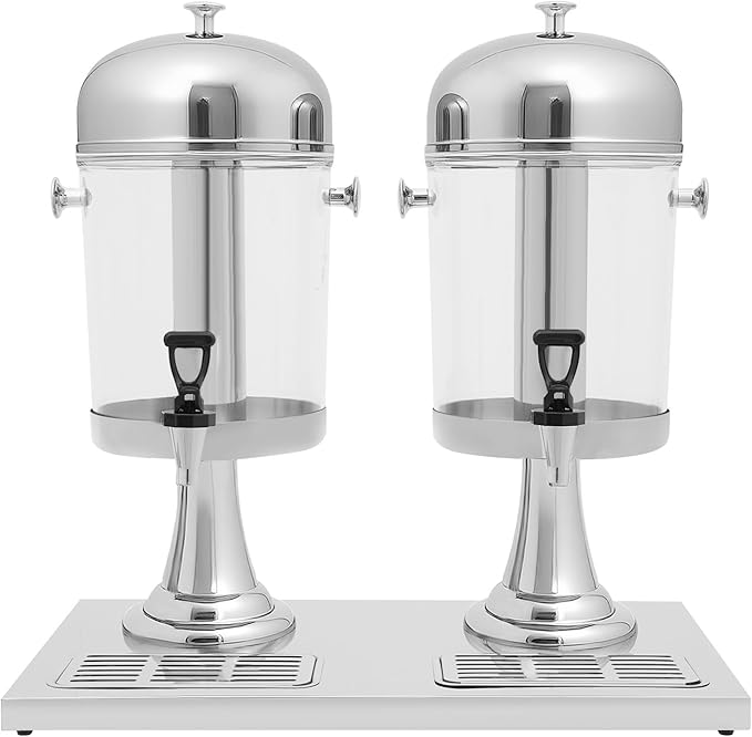 3.52 Gallon Drink Dispenser with Ice Core, Stainless Steel Large Beverage Dispenser with Stand & Drip for Cold Drinks, Jui...