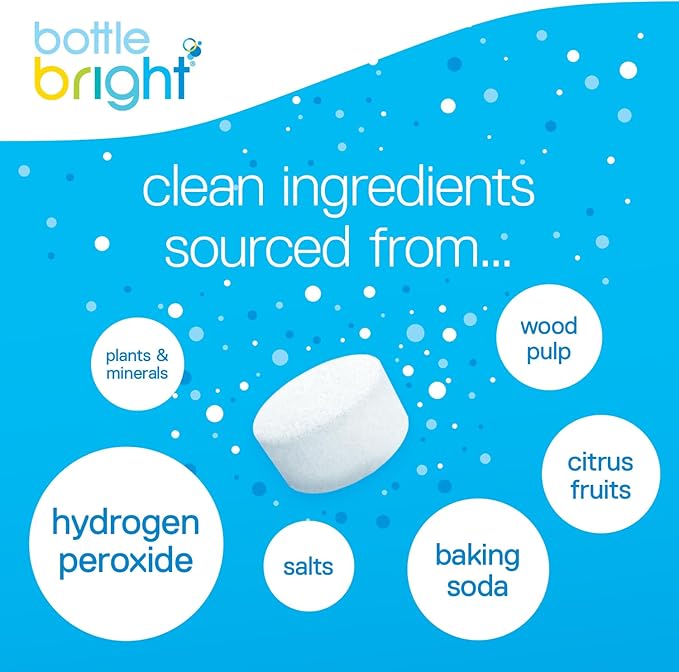 Bottle Bright - Clean Stainless Steel, Thermos, Tumbler, Insulated and Reusable Water Bottles – Cleaning Tablets are Easy and Safe to Use