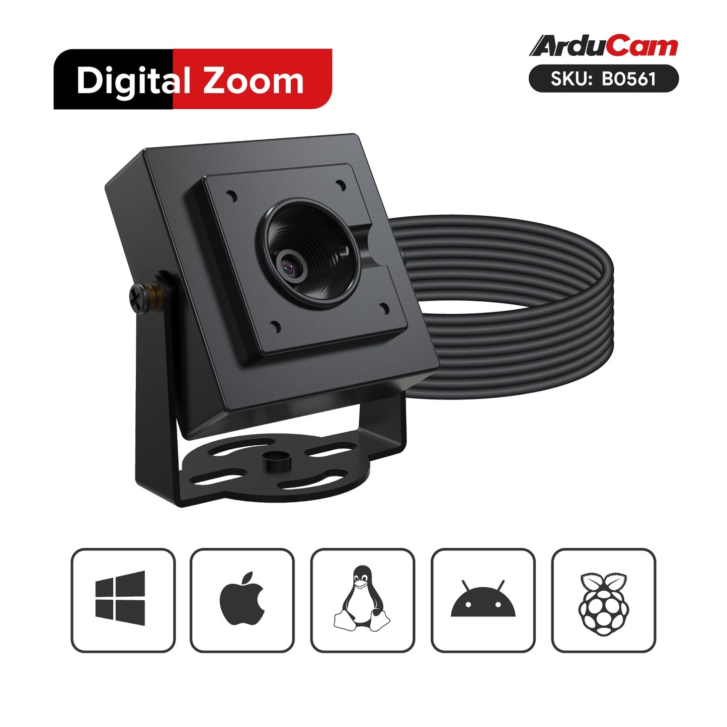 Arducam 16MP USB Camera Module, AutoFocus Lightburn Camera, Support Digital PTZ, Compatible with Windows, Linux