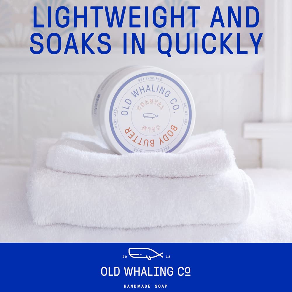 Old Whaling Co Coastal Calm Body Butter 2 Pack - Soothing Cream with Shea Butter, Aloe and Sunflower Oil - Coastal Grass, Driftw
