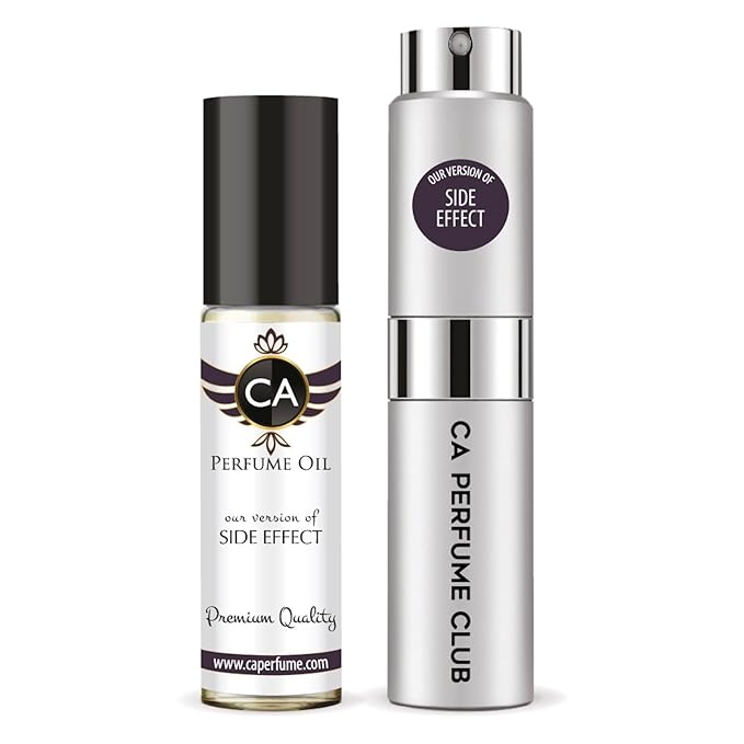 CA Perfume Duo Impression of Side Effect For Women And Men Perfume Layering Set Long Lasting Travel Size EDP + Body Oil Roll-On Bottle 0.27 Fl Oz+0.33 Fl Oz