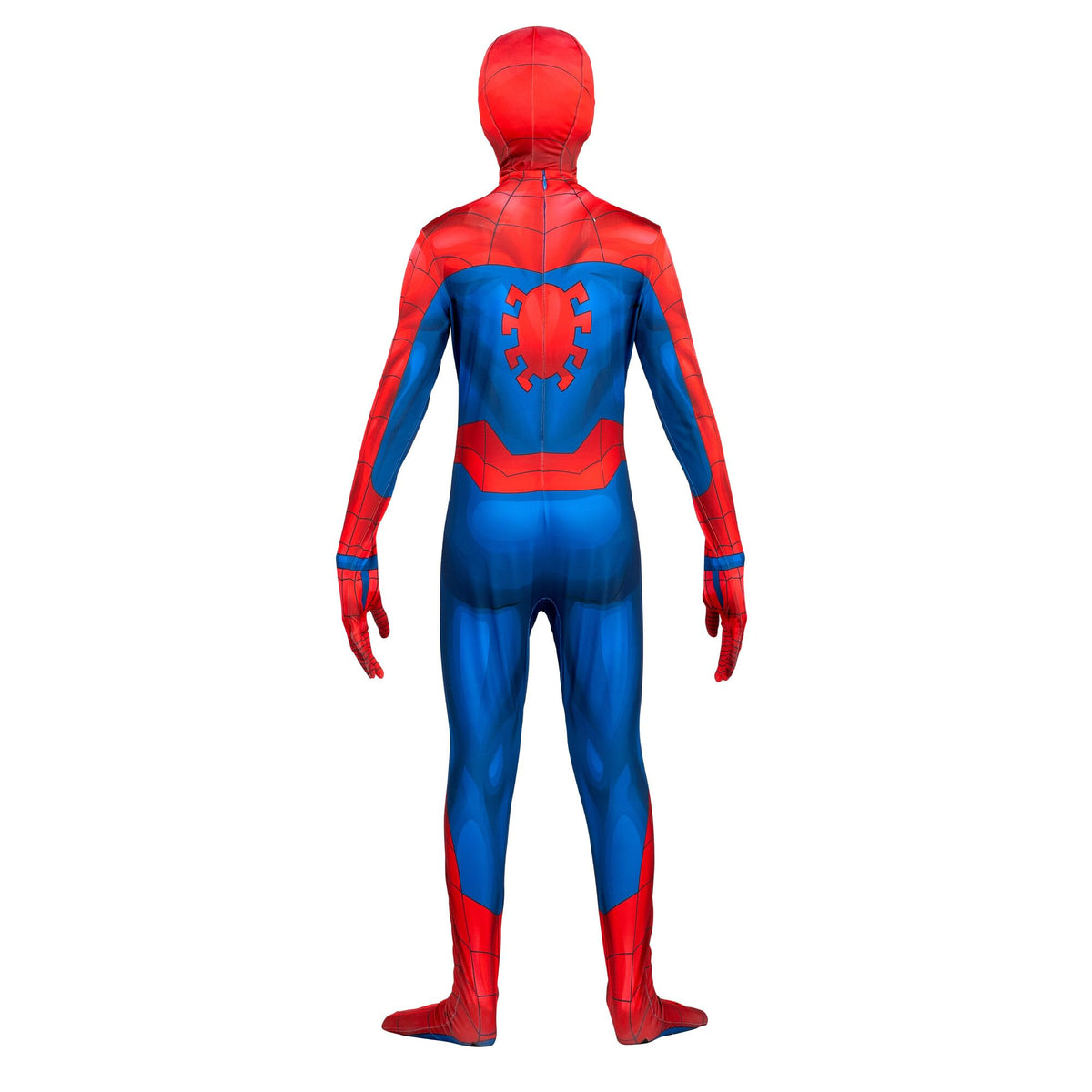 Marvel Spider-Man Official Youth Deluxe Zentai Costume - Deluxe Two-Way Stretch Spandex with Invisible Zippers and Wrist Openings for Added Convenience Multi