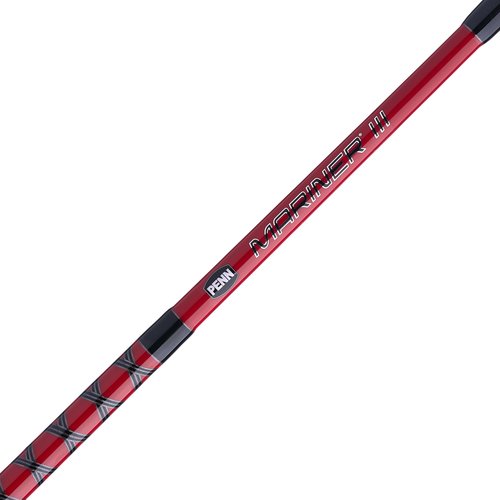PENN Mariner III Boat Spinning Fishing Rod, Black/Red, 6'6" - Medium - 1pc - 12-20lb