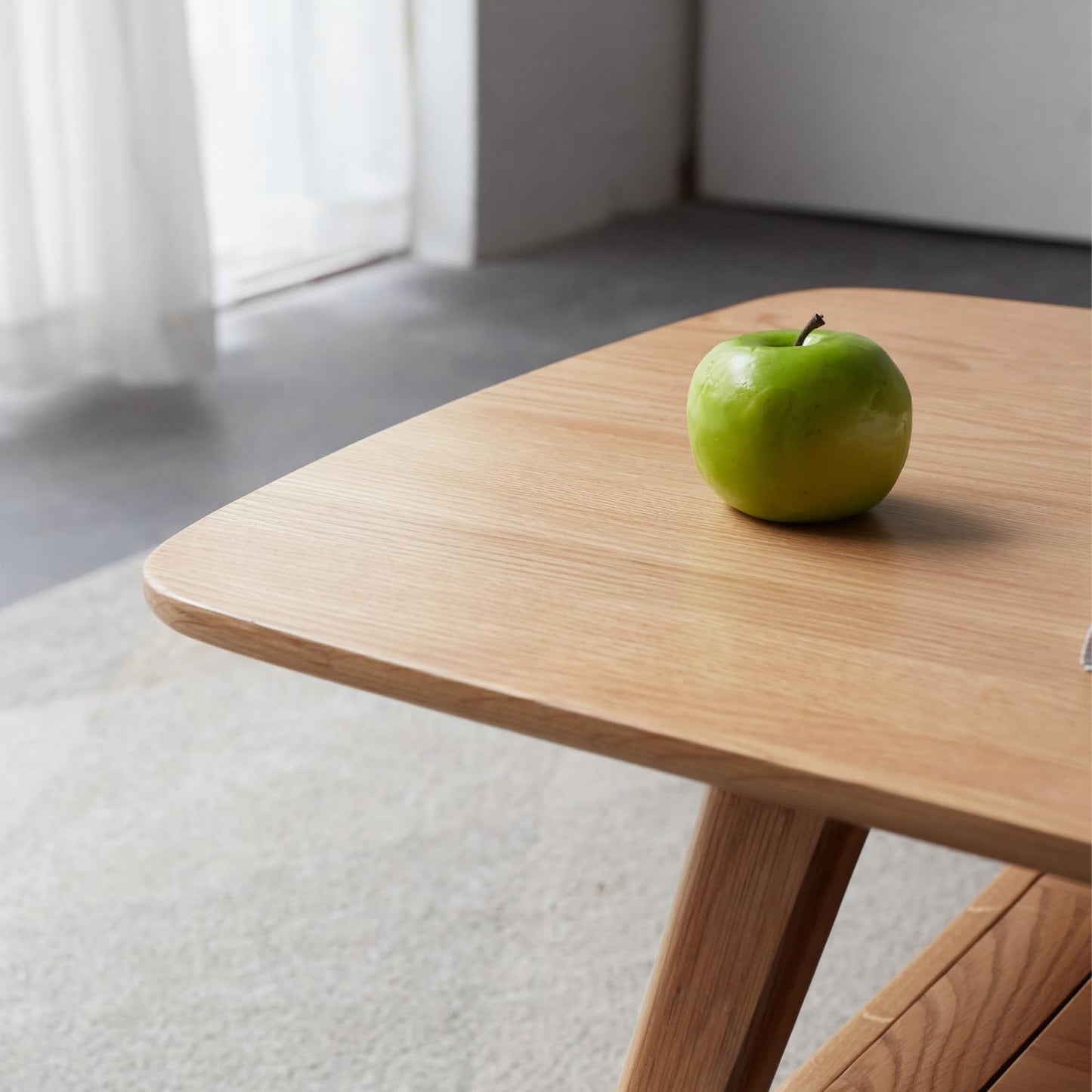 Bamskov Wood Coffee Table - 100% Solid Oak Wood - Double Storage Coffee Table, Eco-Friendly Finish Center Table - Easy Assembly (Natural, 31.49" D x 19.68" W x 17.32" H)