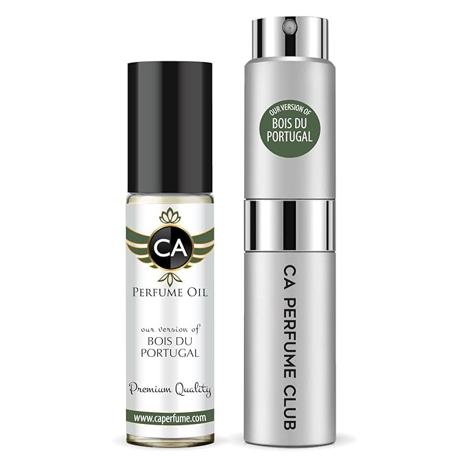 CA Perfume Duo Impression of Bois Du Portugal For Men Perfume Layering Set Mens Cologne Long Lasting Travel Size EDP + Body Oil Roll-On Bottle 0.27 Fl Oz+0.33 Fl Oz