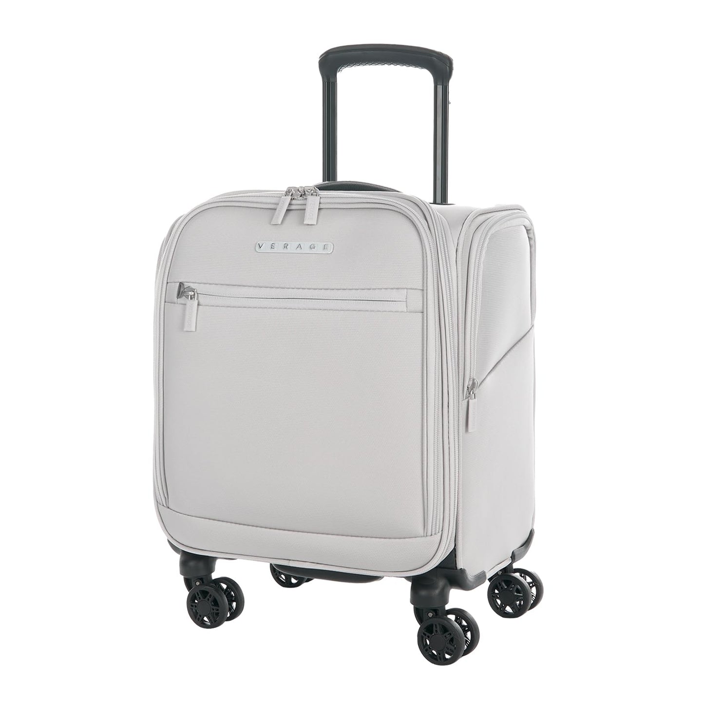 Verage Under Seat Luggage with Wheels, Softside Small Suitcase Spinner Carry On Luggage Bags for Airlines Airplanes Short Trip Men Women (Cloud Gray, 14.5-Inch Plus Underseat)
