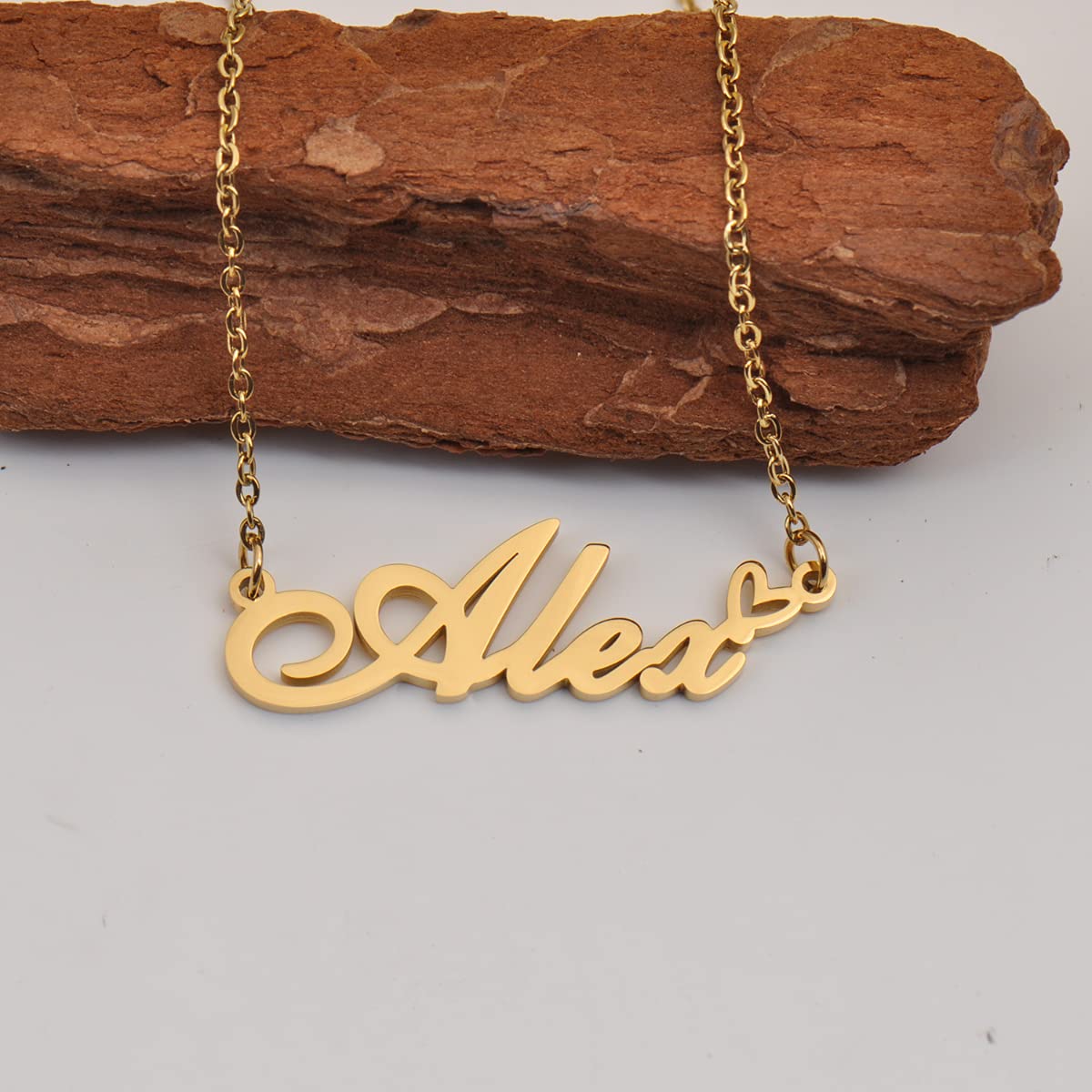 HUAN XUN Custom Gold Plated Sam Necklace Personalized Name Necklace for Women Choker Jewelry Gift