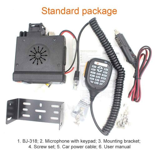 Baojie BJ-318 25W Mobile Radio UHF VHF Mini Two Way Radio with Progamming Cable