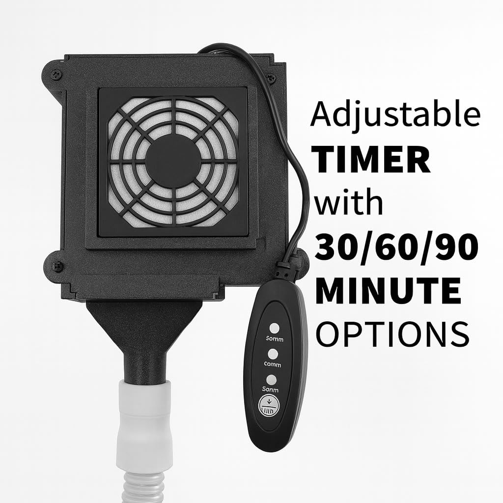 CPAP Hose Dryer with Timer, Fast Drying for 22mm CPAP/BIPAP Tubes, USB-Powered with Air Filter, Compact & Lightweight