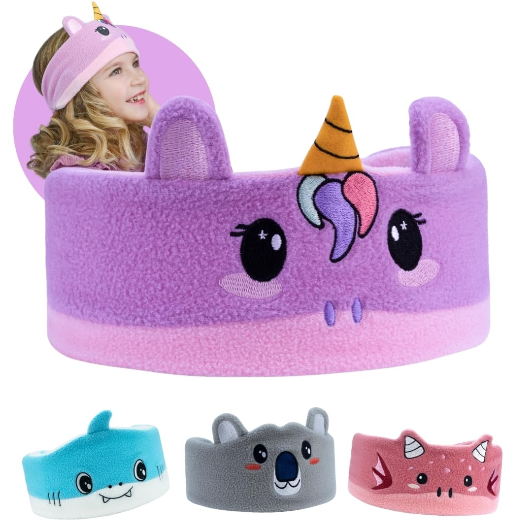 Bandou - Original Toddler & Kids Headphones - Bluetooth Wireless & Wired Headband - Comfortable Fit - Safe Volume Limited - Adjustable for Travel, Learning, and Sleep (Sparkle The Unicorn)
