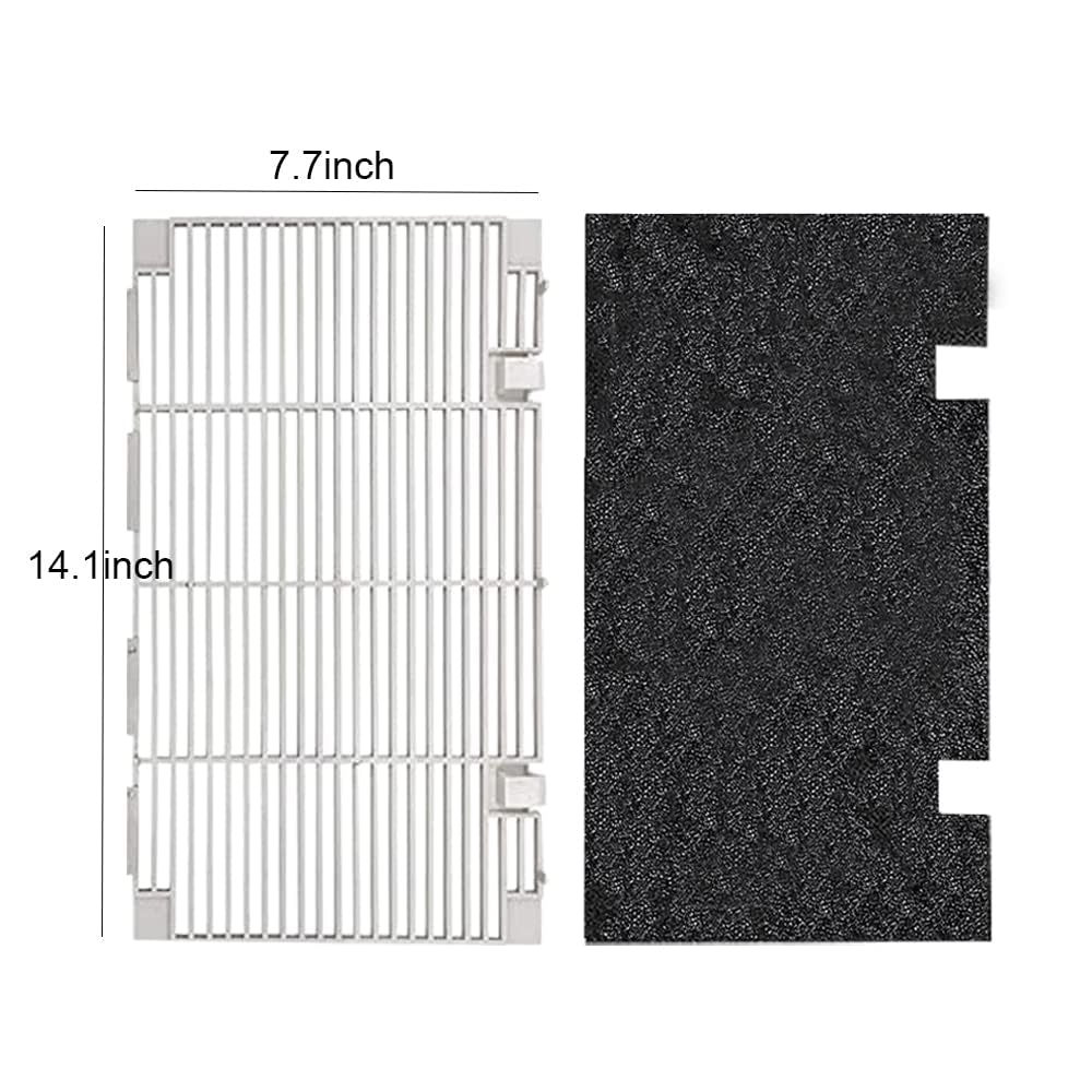 For Dometic 3104928.019 RV Air Conditioner Grille Replacement, AC Vent Cover, RV Cooling System Accessory, Duo-Therm Replacement Air Conditioner Vent Cover with Filter Pads, Polar White, 14.1" x 7.7"