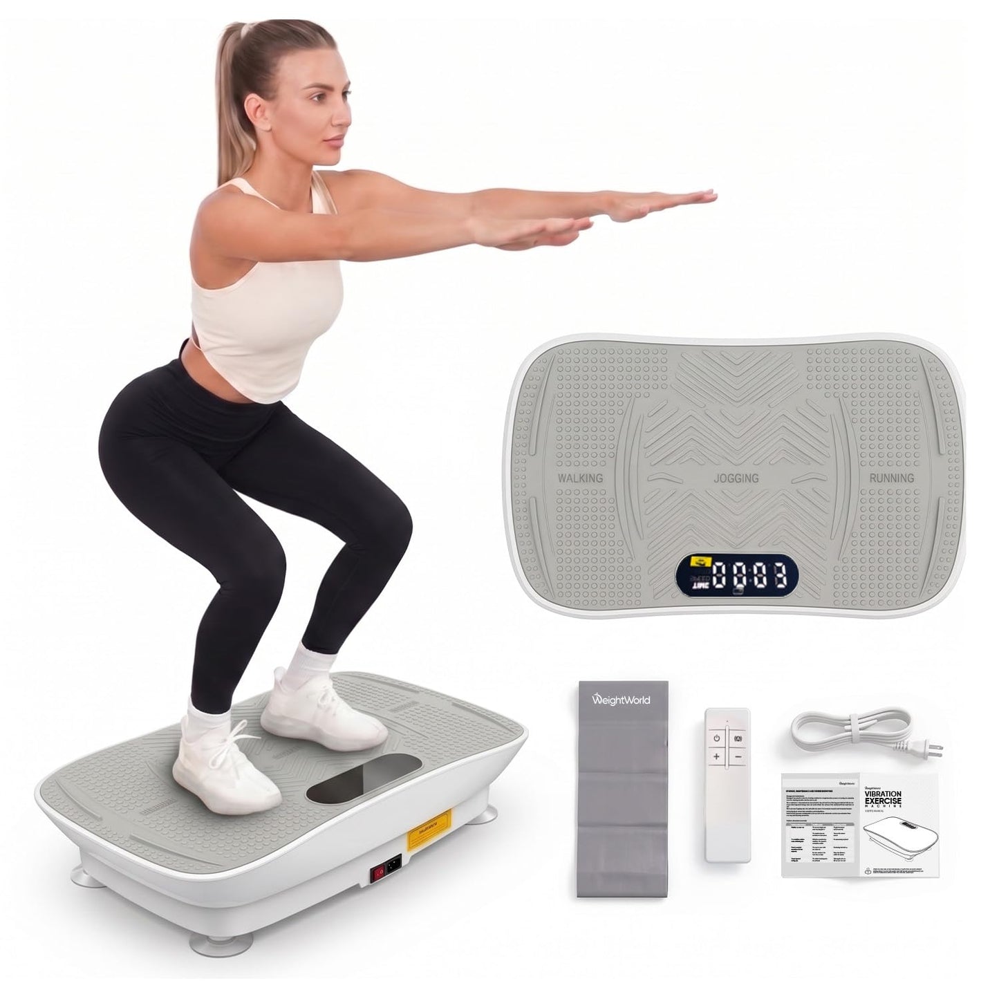 WeightWorld Vibration Plate Exercise Machine for Flexibility, Balance & Relaxation | Built-in Bluetooth, Auto & Manual Mode Vibration Plate Machine | Shake Board for Full-Body Home Workouts