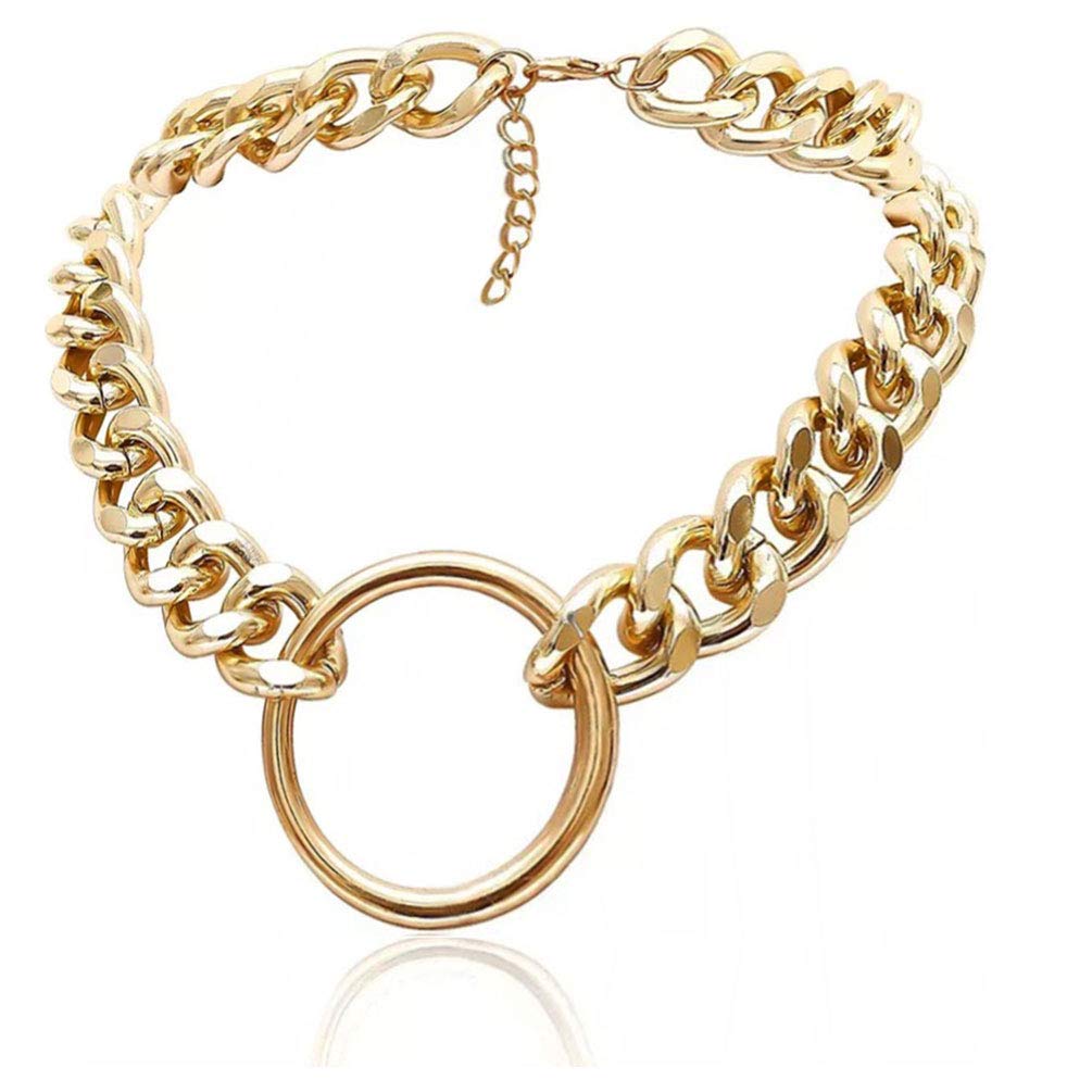 CIBIRICH Punk Chain Chunky Necklaces for women Multilayer Collar Necklace Gold