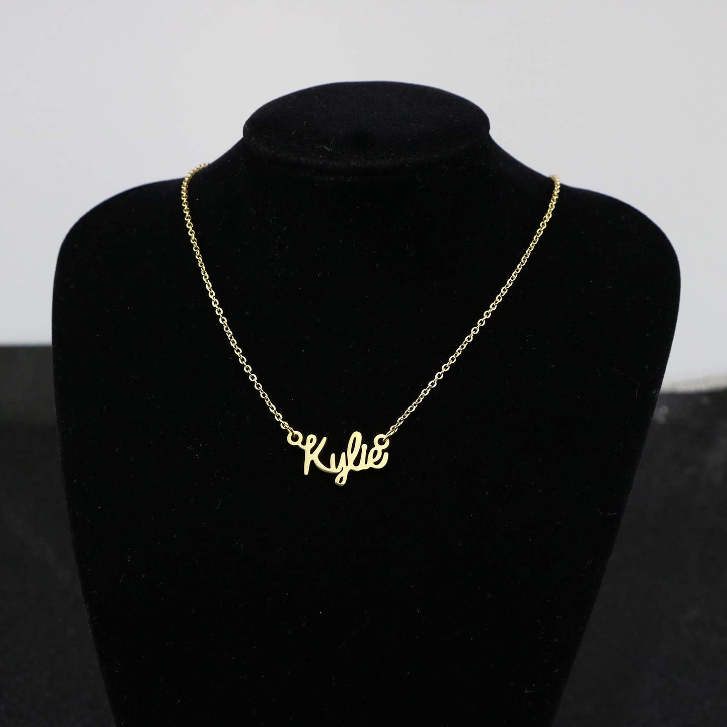 Awegift Name Necklace Big Initial Gold Plated Best Friend Jewelry Women Gift for Her Kylie