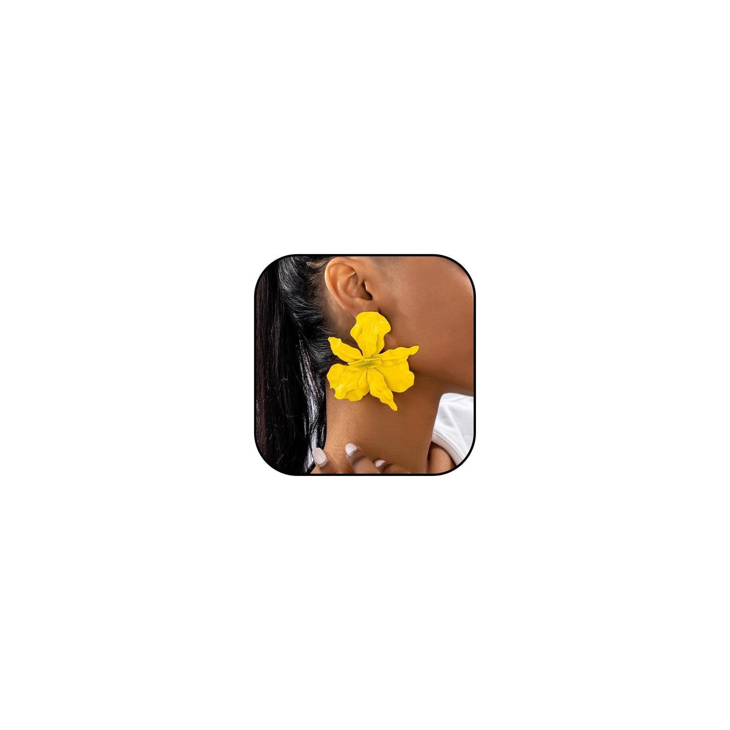 Yellow Flower Earrings for Women Large Floral Statement Jewelry Elegant 3D Floral Gift Accessories for Women
