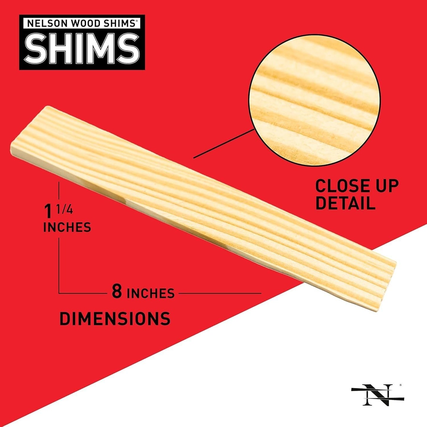 Nelson Wood Shims 8" 24 Pack - Kiln Dried Wood