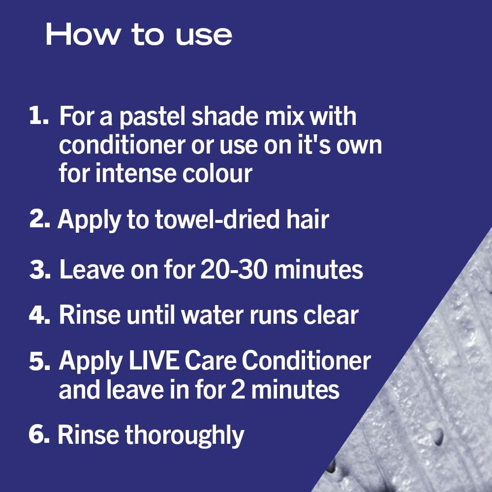 Schwarzkopf LIVE Ultra Brights Steel Silver Semi-Permanent Hair Dye 098, Silver Hair Dye for Bright or Pastel Hair Colour, Vibra