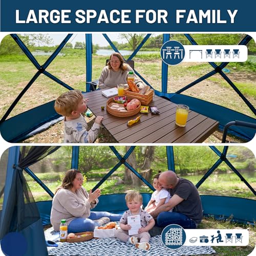 TIMBER RIDGE Easy Pop Up Gazebo Canopy Tent for Camping, 11.5 X 9.8 Ft Portable Instant Screened House, Pop Up Canopy with...