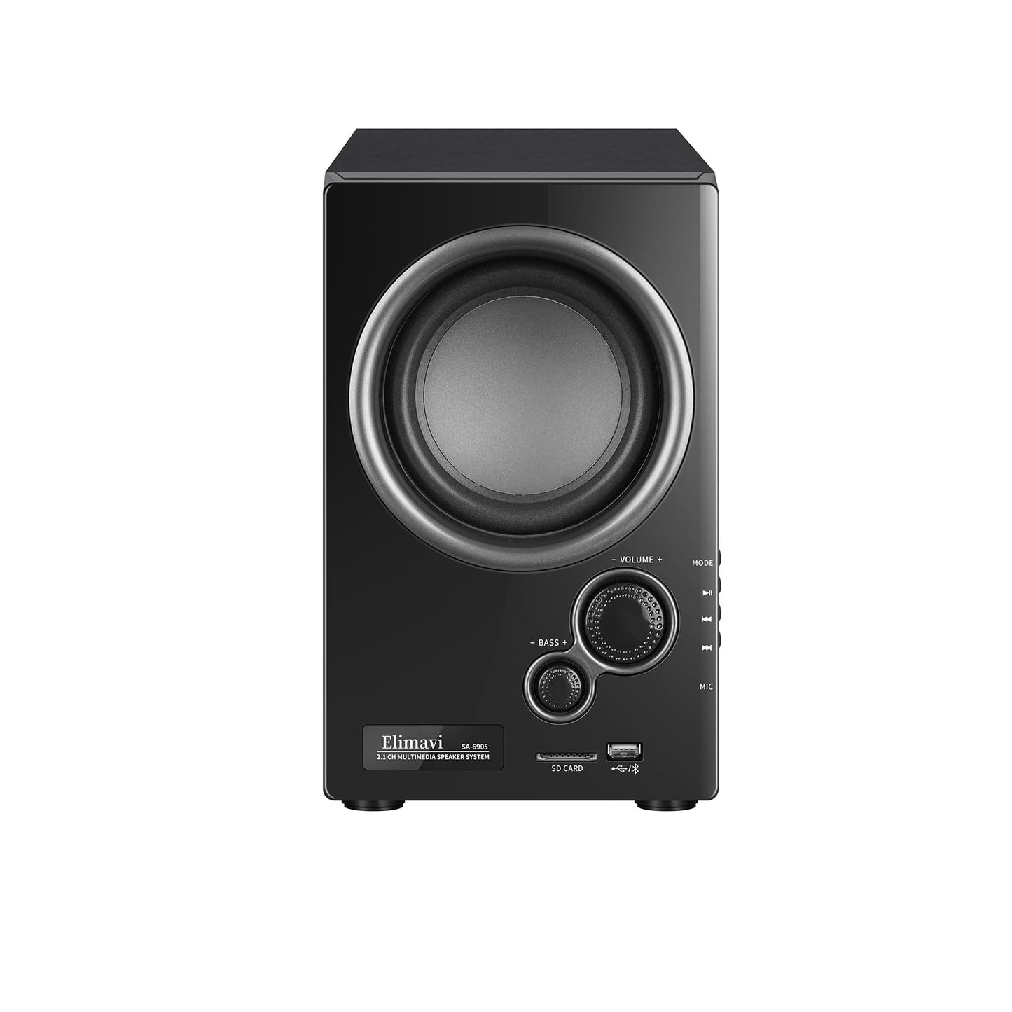 Elimavi 5.1 Surround Sound System with 5.5'' Subwoofer Stereo System for Home with 2.5'' Midrange Home Theater Speakers, Home Speaker System with 3.5-RCA/USB/Wireless/AUX Audio Inputs
