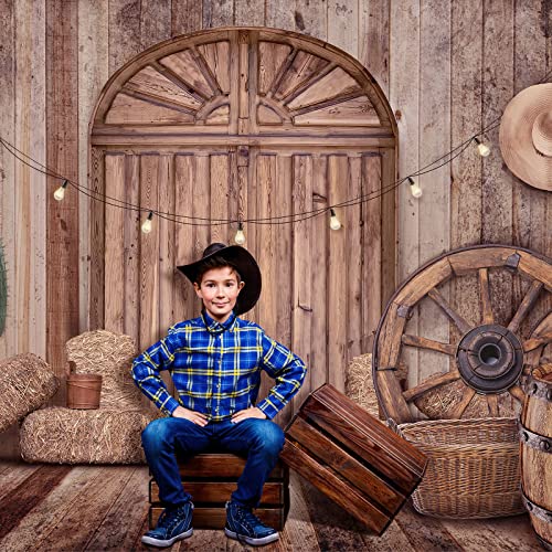 Cowboy Decorations Backdrop Western Party Decorations Rustic Background Banner Props Barn Farm Wild West Party Backdrop Vi...