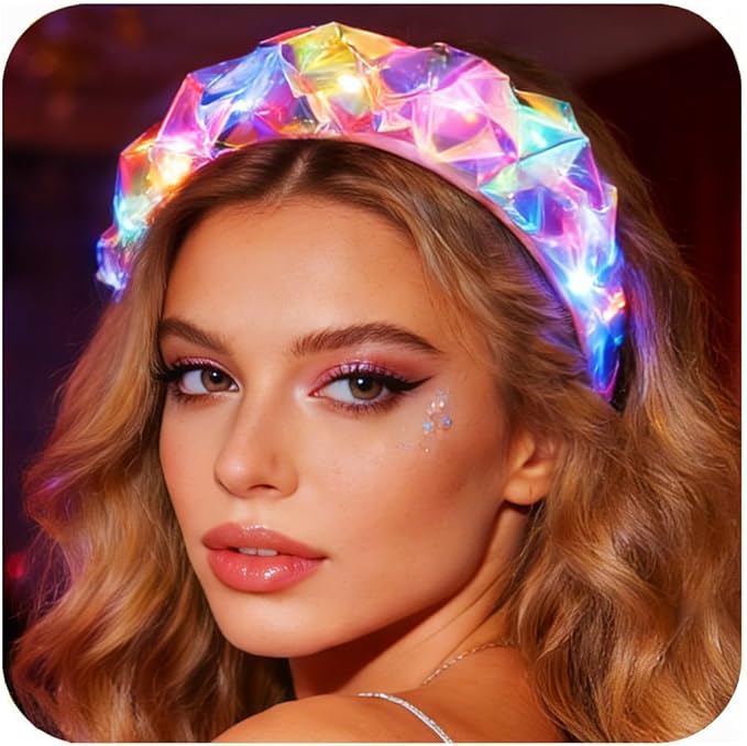 CAKURE Light Up Headbands Led Headband Glow Costume Hair Accessories for Women and Girls
