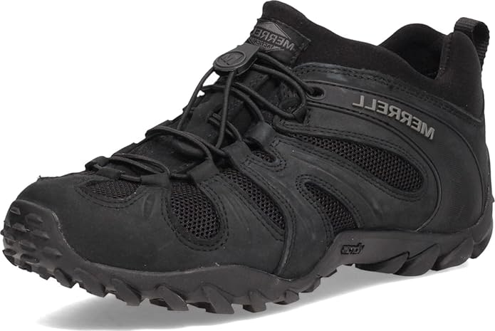 Merrell Men's Chameleon 8 Stretch Tactical Work Shoes, Waterproof Nubuck & Mesh Upper Ultra-Lightweight Hiking Combat Boots