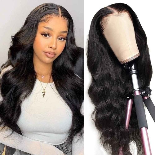13x6 Body Wave Wig Human Hair 220 Density Glueless Body Wave HD Full Frontal Lace Wigs with Natural Hairline Wig Pre Plucked with Baby Hair 20Inch