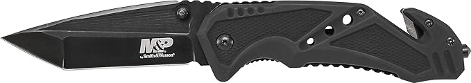 Smith & Wesson M&P SWMP11B 8.9in High Carbon S.S. Folding Knife with 3.8in Tanto Point Blade and Aluminum Handle for Outdo...