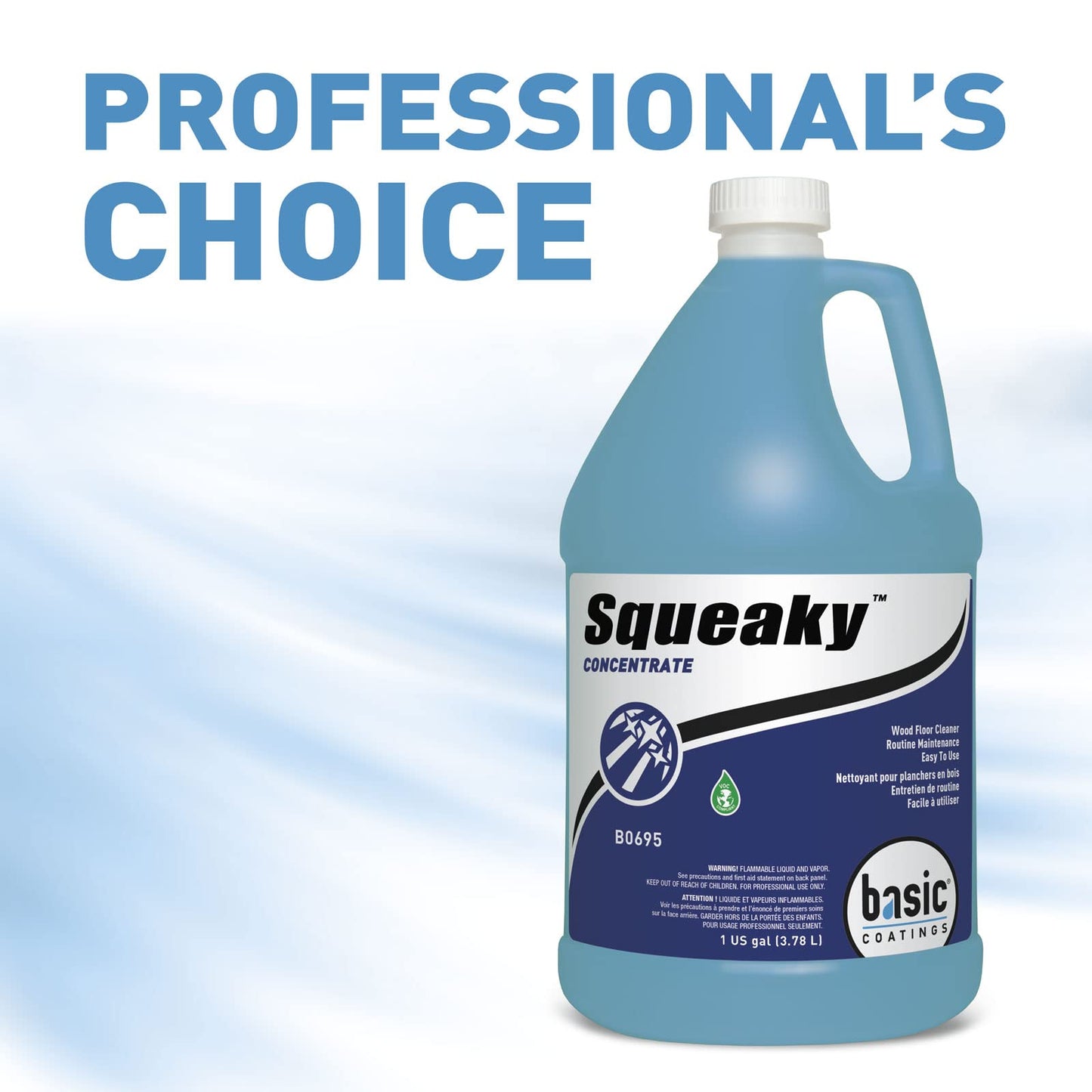 Basic Coatings Squeaky Cleaner Concentrate | Hardwood Floor Cleaner | No Residue | Cleans tough dirt and grease | 1 gal