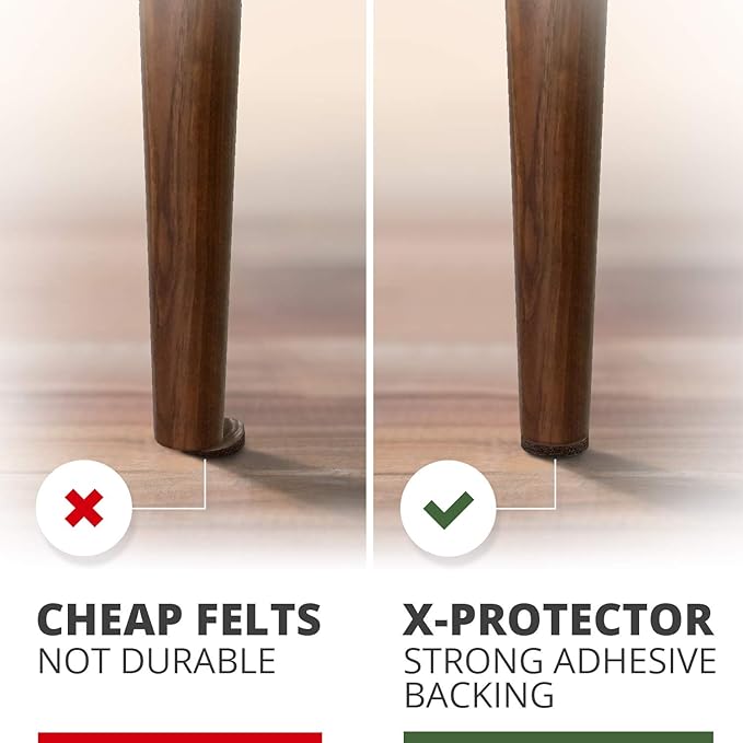 Felt Furniture Pads X-PROTECTOR - 10 Pack Premium 8”x6” Heavy Duty 1/5” Felt Sheets! Cut Furniture Felt Pads for Furniture Feet You Need – Best Furniture Pads for Hardwood Floors! Brown