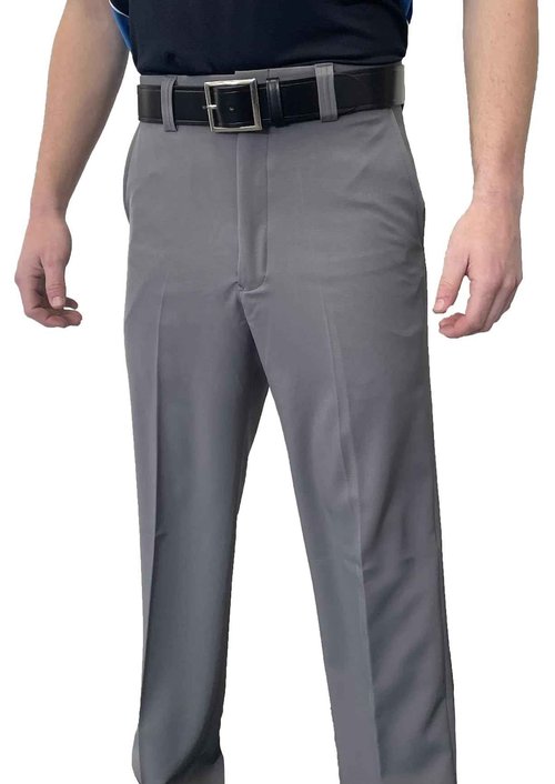 Smitty | BBS-354 | Premium 4-Way Stretch Flat Front Combo Pants w/Slash Pockets | Heather Grey Umpire Pant (30)
