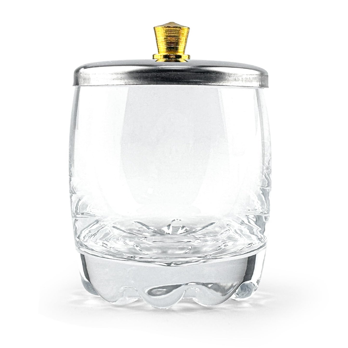 Honey Joy Crystal Disinfection Glass Cup Acrylic Liquid Powder Dappen Dish with Stainless Steel Metal Lid Glassware Tool For Nai
