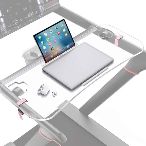 Qsxou Treadmill Desk Attachment,Compatible with Peloton Tread Tray Ergonomic Platform, Tablet Holder,New Universal Cooling Holes Laptop Stand for Home/Office Transparent Acrylic Material