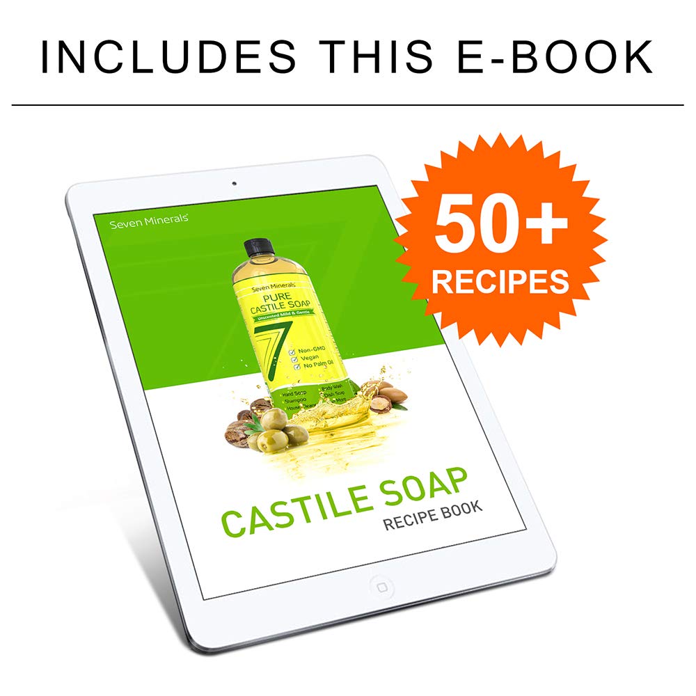 Pure Castile Soap, Lemon - No Palm Oil, GMO-Free - Gentle Liquid Soap For Sensitive Skin & Baby Wash - All Natural Vegan Formula