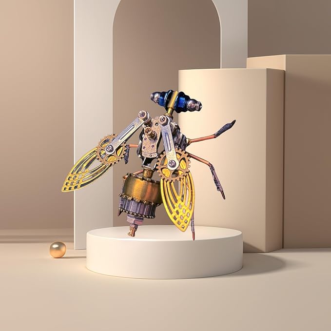 Mechanical Fruit Fly 3D Metal Model Kits Steampunk Sculpture Insect, DIY Projects Metal Building Hobby kit Arts and Crafts Sets, Birthday Gift (Mechanical Fruit Fly)