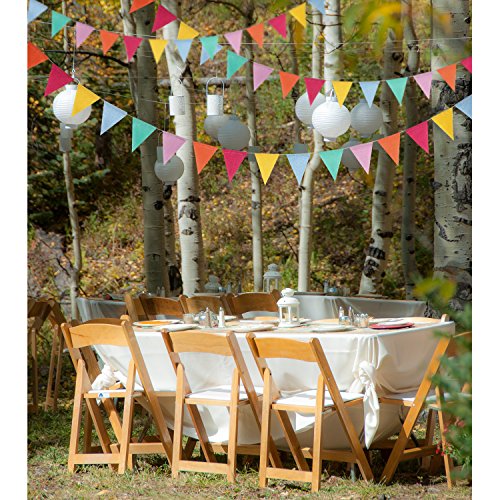 Hestya 24 Pieces 15.7 Feet Colorful Pennant Flags Banner Imitated Burlap Bunting Banner Pastel Fabric Triangle Flag for Cl...