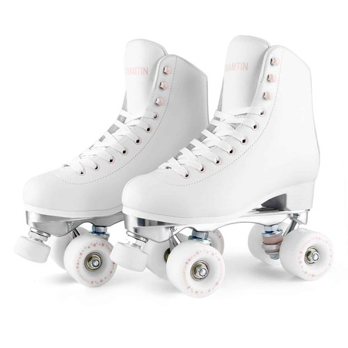 Tuosamtin Roller Skates for Women Girls with Height Adjustable Rubber Stoppers Cute Retro Quad Roller Skates for Outdoor and Indoor