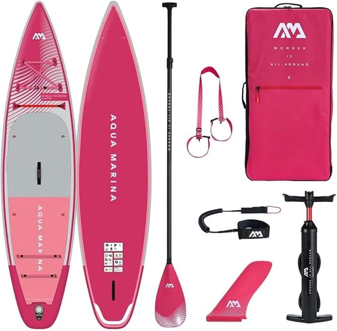 Aqua Marina Coral Touring 11' 6" Inflatable Stand Up Paddle Board Raspberry