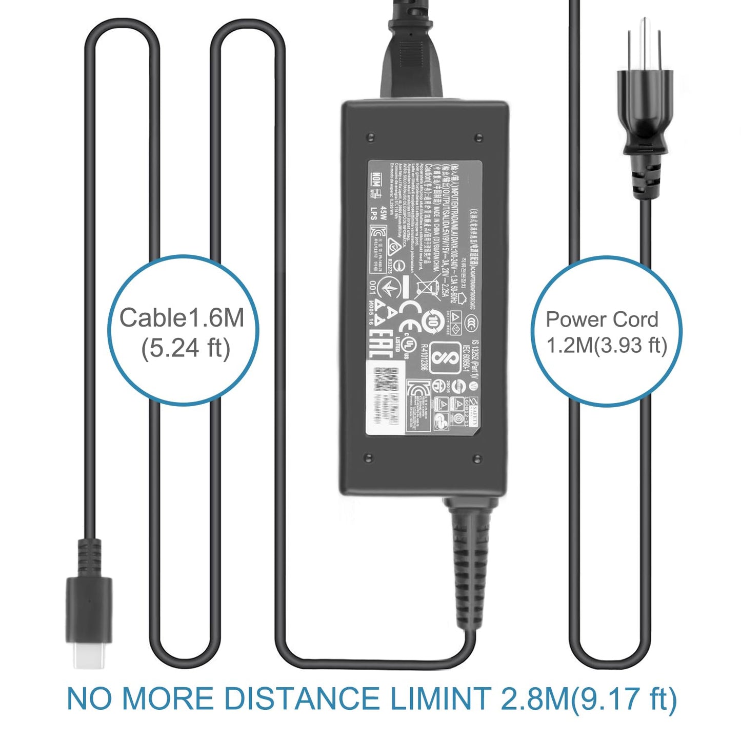 Juyoon 45W Usb C Charger Compatible With Acer Gateway Chromebook 311 315 C732 Cbo311-1H Cb315-4H Cbo311-1H-C1Mx Cboa311-1H-C90F